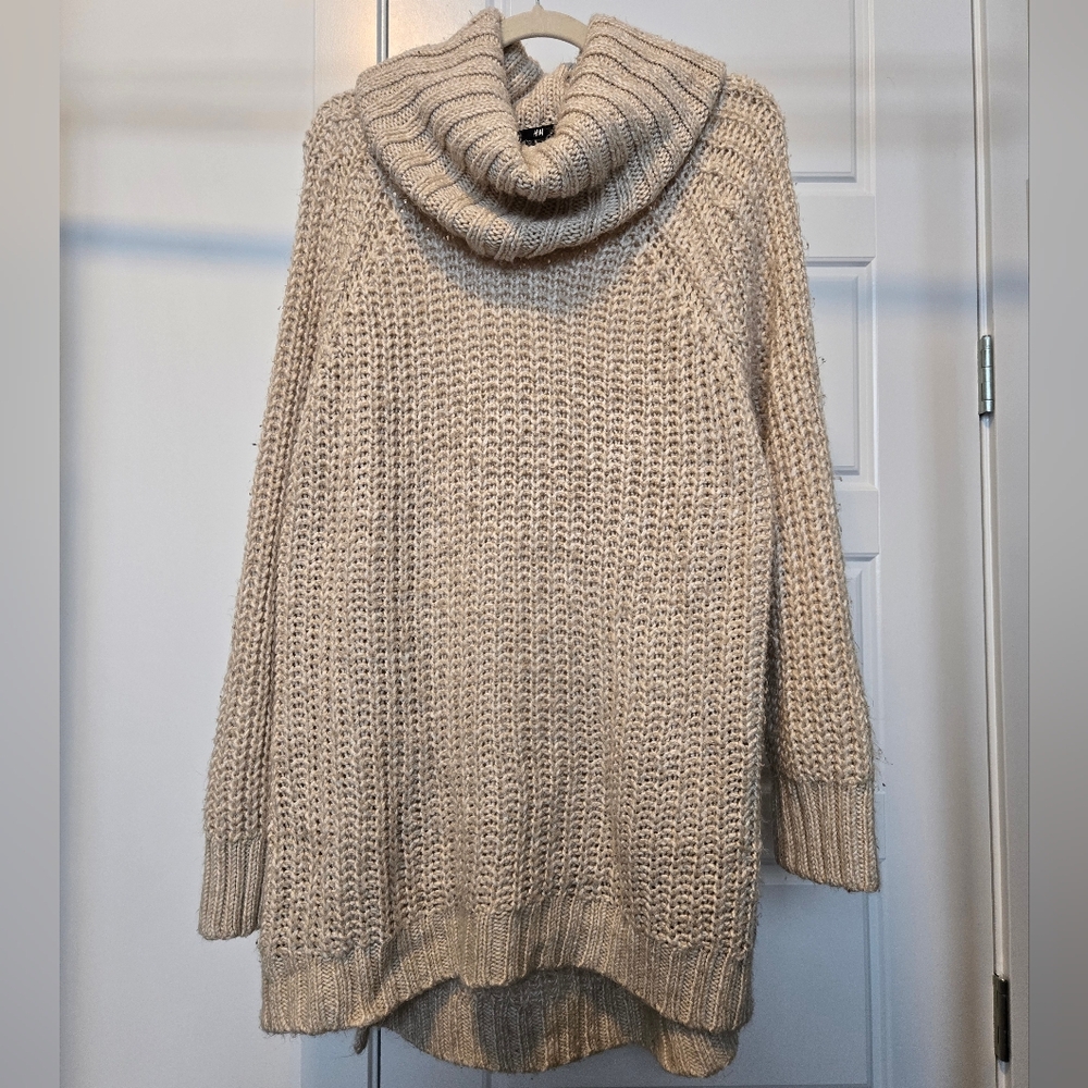 H&M Beige Cowl Neck Sweater